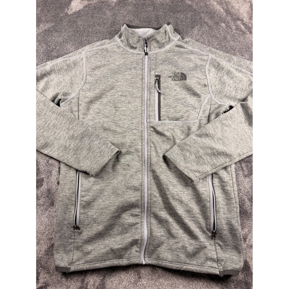 The North Face Mens Grey Heather Full Zip Fleece Jacket Small